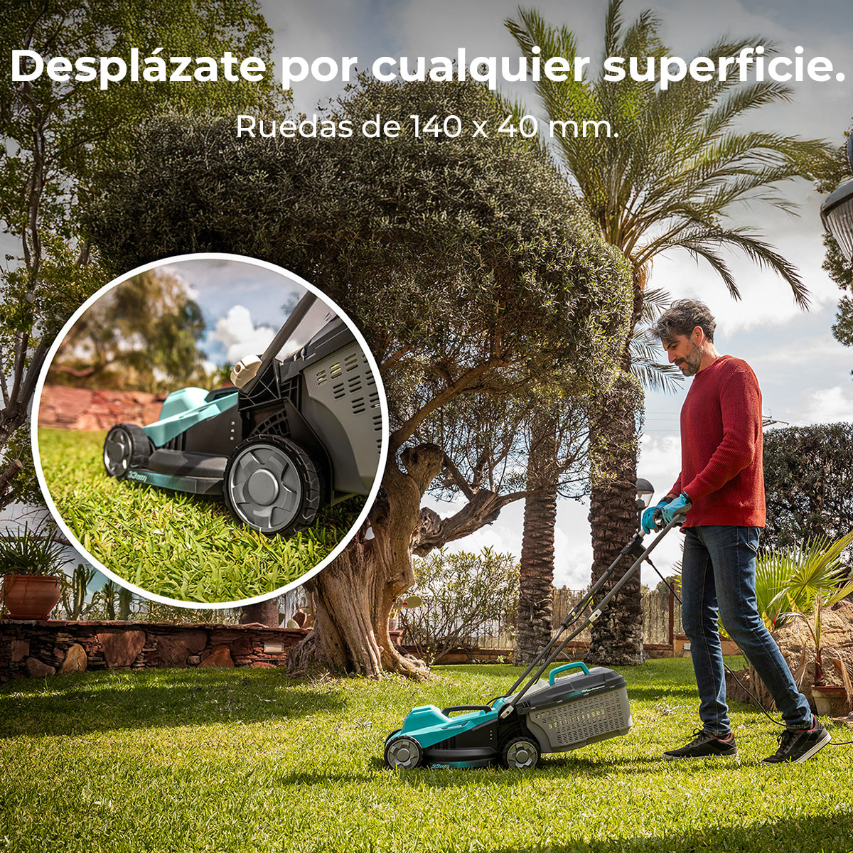 Cecotec Terrenator 330 Flex Tagliaerba Elettrico 1200 W 3450 RPM Larghezza di Taglio 33 cm Serbatoio 30 L