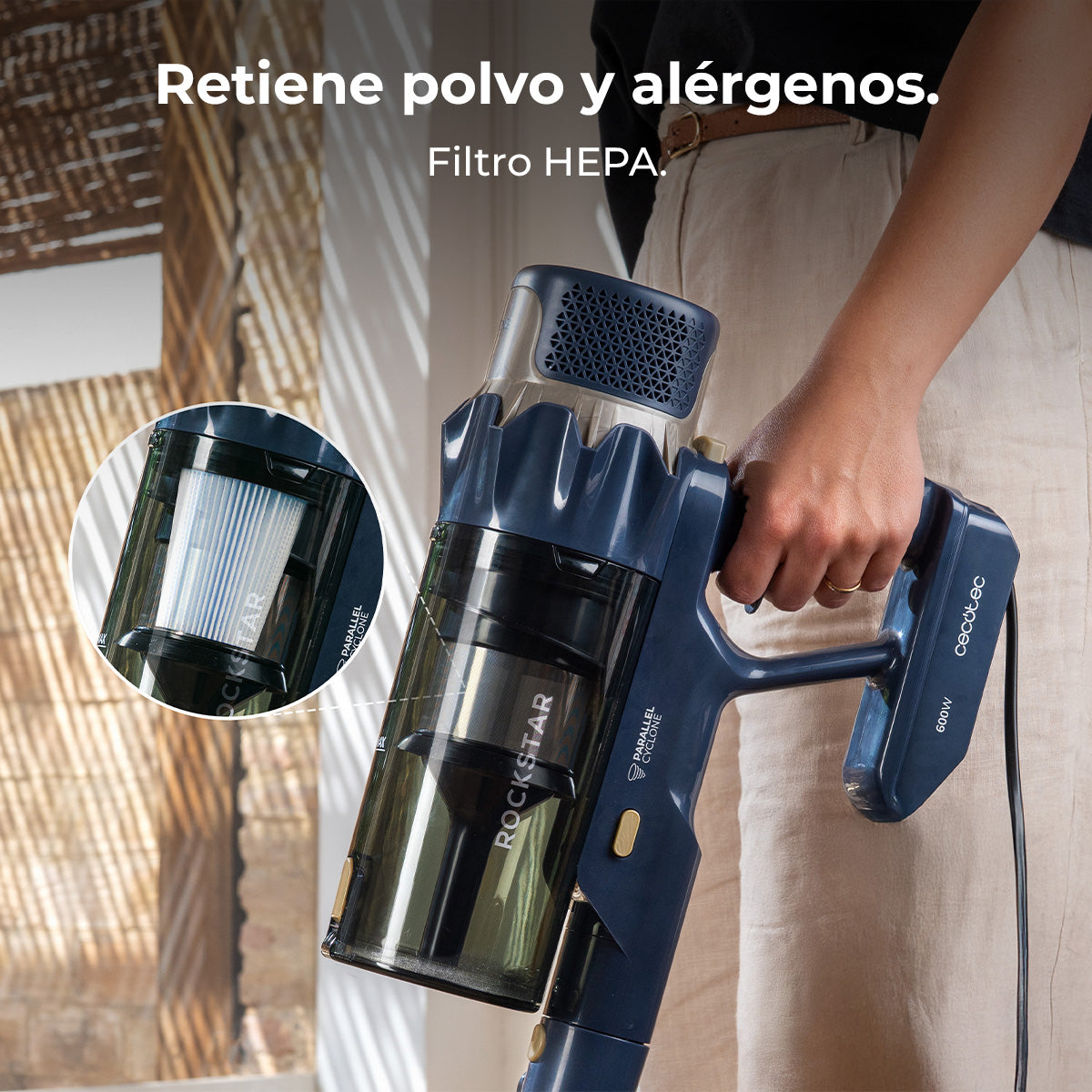 Cecotec Conga Rockstar 800 Powerhead Titan 600 W Spazzola Motorizzata Aspirazione Potente e Pulizia Profonda