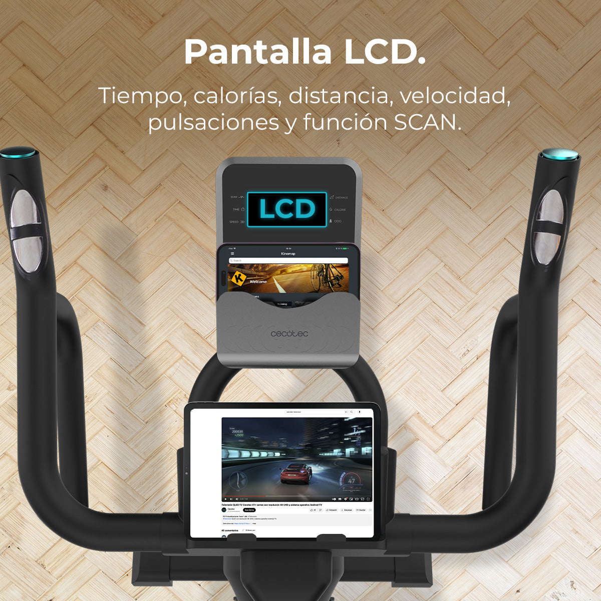 Cecotec DrumFit Indoor 20000 Race Bicicleta Estática con Volante de Inercia 20 Kg y Pantalla LCD con Soporte Dispositivo