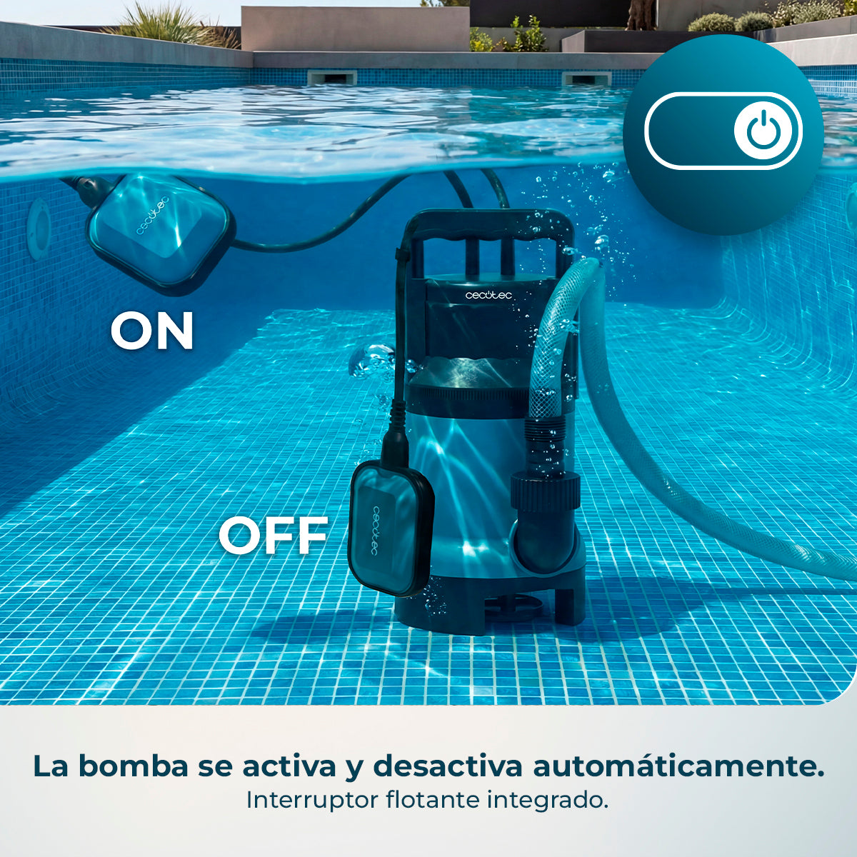 Cecotec Pompe à Eau Axike 1100 Dark Puissance 1100 W Débit 16000 Litres par Heure