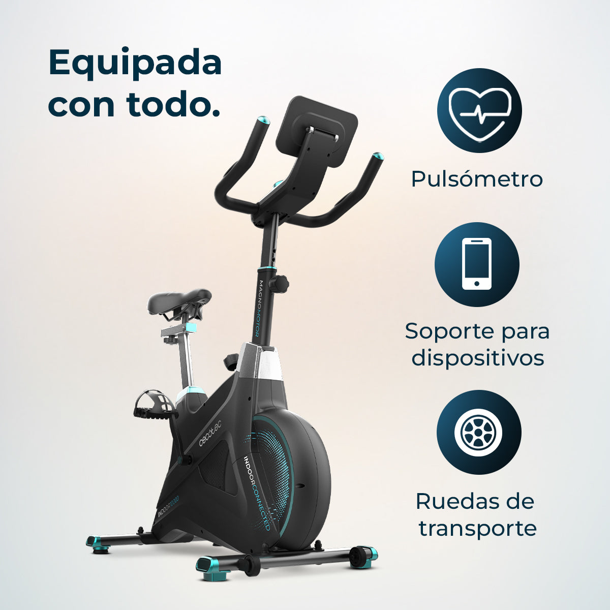 Cecotec DrumFit Indoor 10000 MagnoMotor Conectado Kinomap Volante De Inercia 10 Kg Y Ajuste Automático De Resistencia