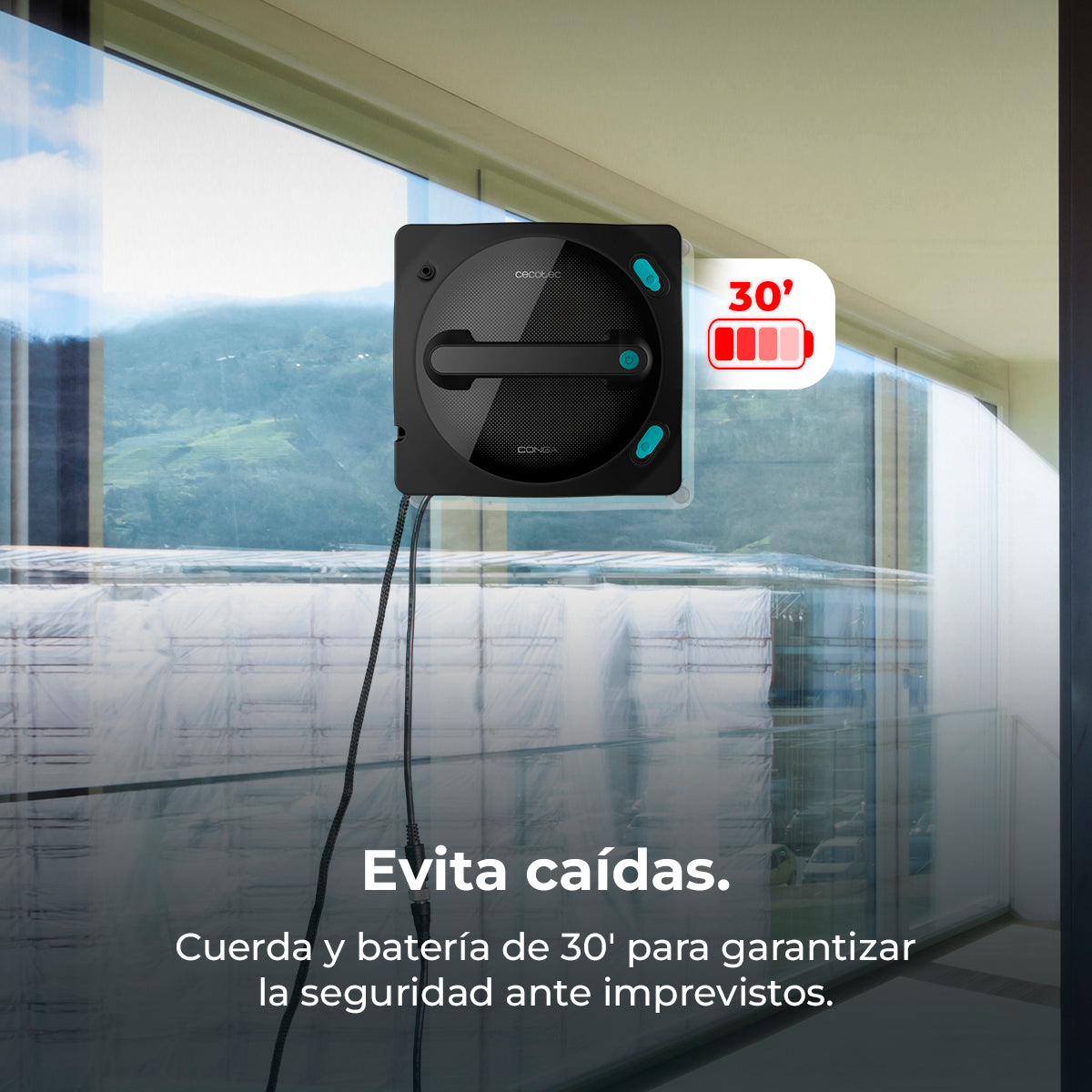 Cecotec Conga Windroid 1490 Fensterreinigungsroboter Verbunden, 8 Modi, Sprüh- und Trocknungsfunktion