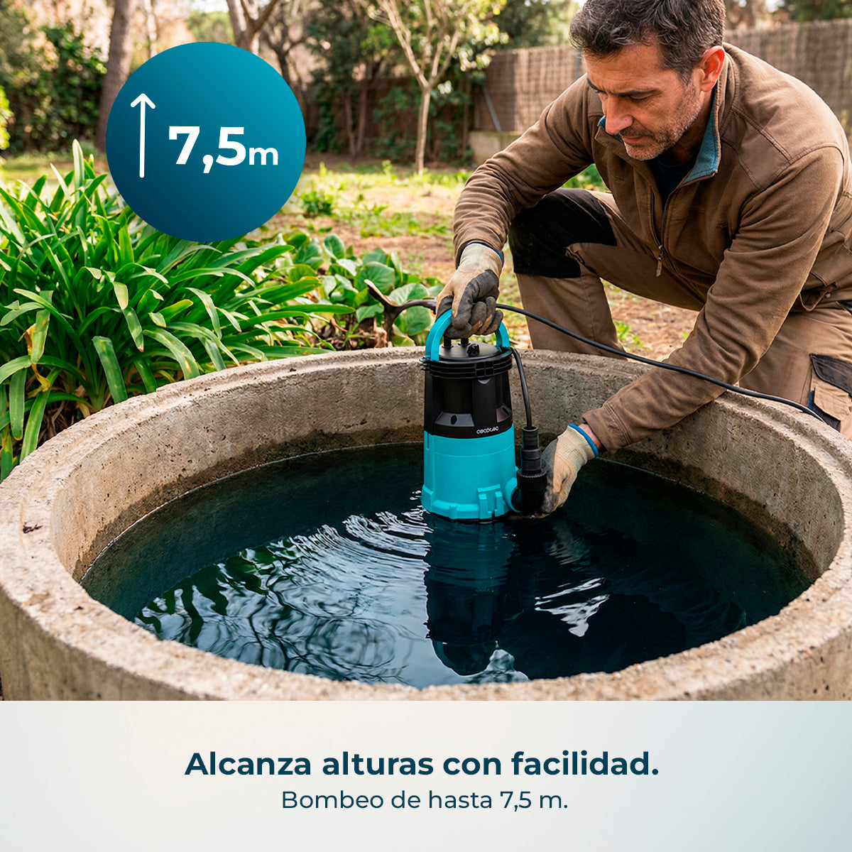 Cecotec Wasserpumpe Axike 750 2 in 1 für sauberes und schmutziges Wasser 14000 L pro Stunde