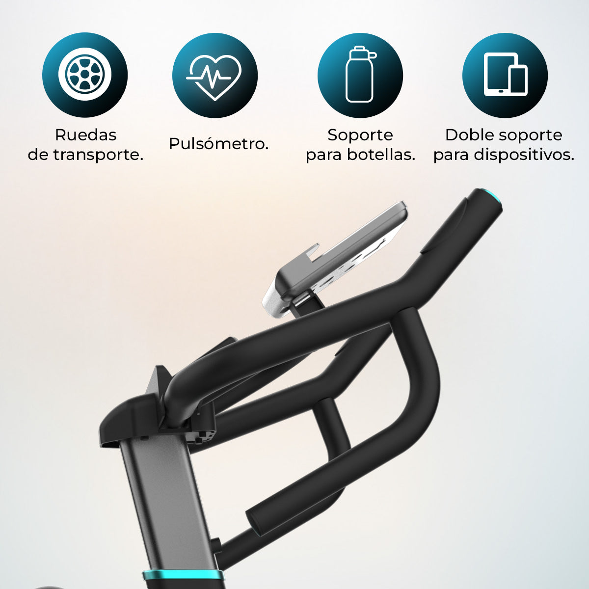 Cecotec DrumFit Indoor 20000 Race Bicicleta Estática con Volante de Inercia 20 Kg y Pantalla LCD con Soporte Dispositivo