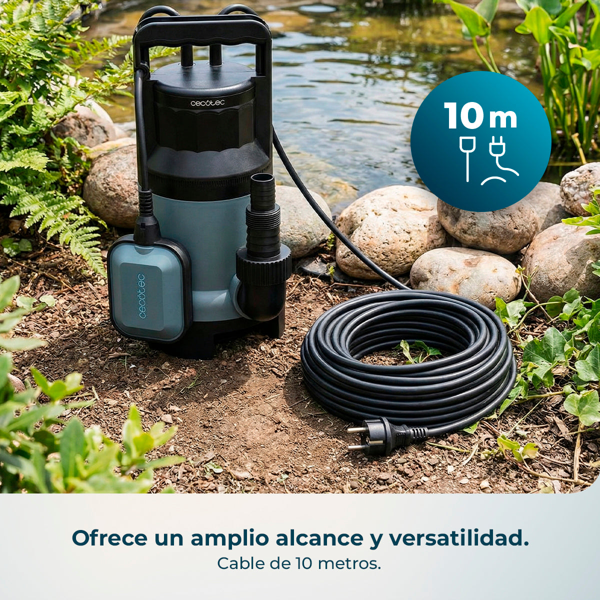 Cecotec Pompe à Eau Axike 1100 Dark Puissance 1100 W Débit 16000 Litres par Heure