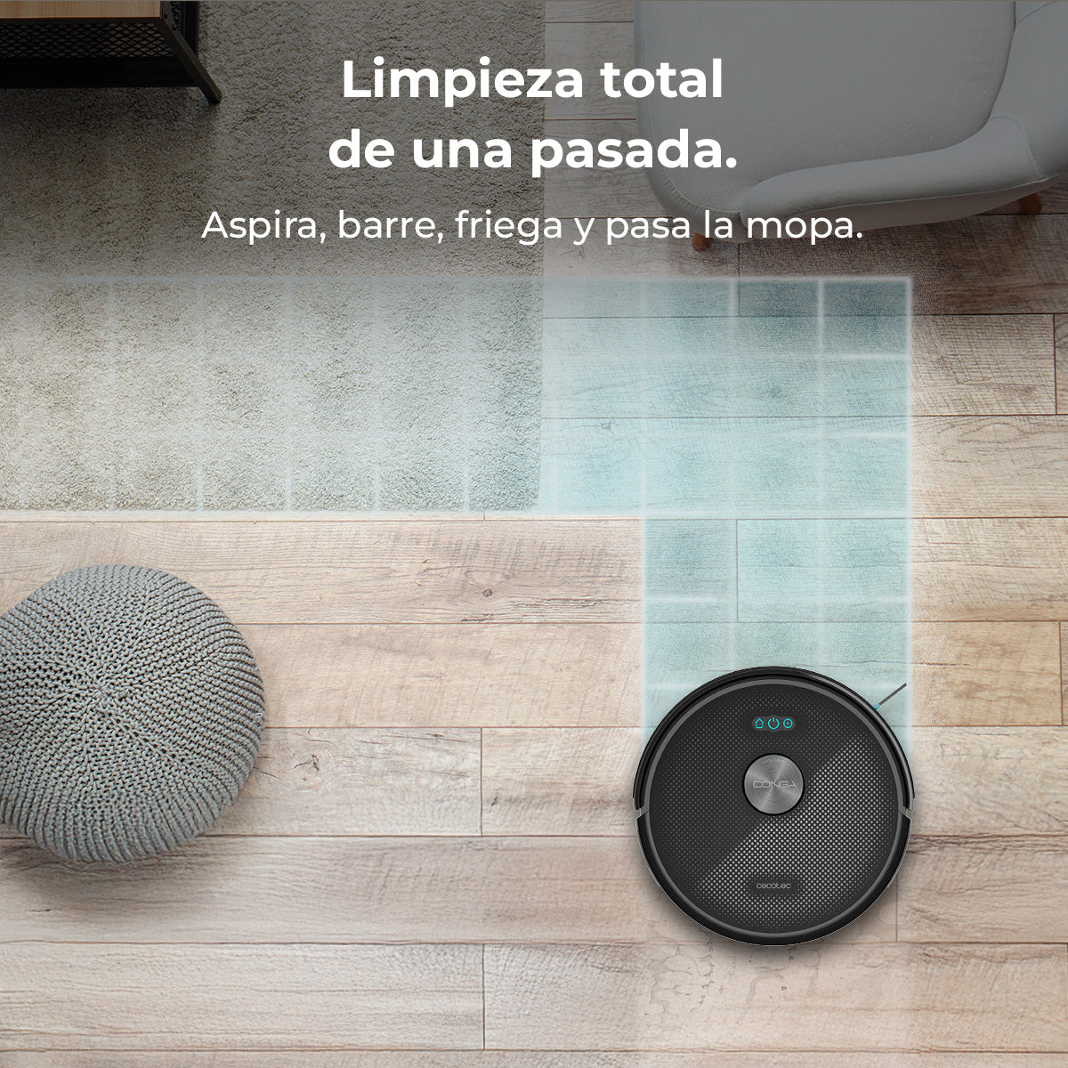 Cecotec Conga M50 Robot Aspirateur Laser Carte Interactive Nettoyage Personnalisé Intelligent