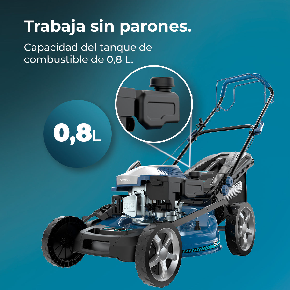 Cecotec Tagliaerba a Benzina Terrenator 4000.51 Total Z Auto 167 cc, 2,7 kW, 3,7 CV