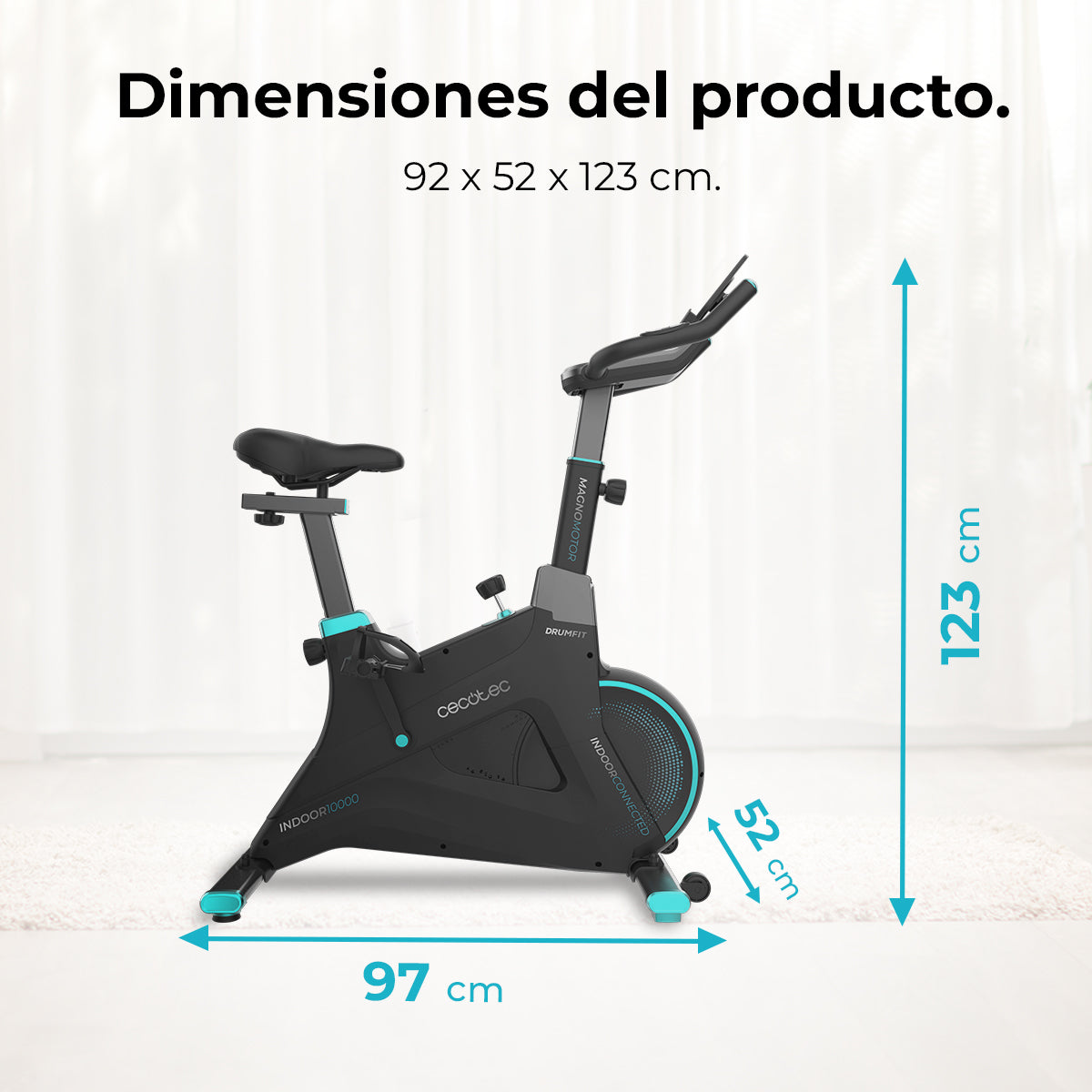 Cecotec DrumFit Indoor 10000 MagnoMotor Conectado Kinomap Volante De Inercia 10 Kg Y Ajuste Automático De Resistencia