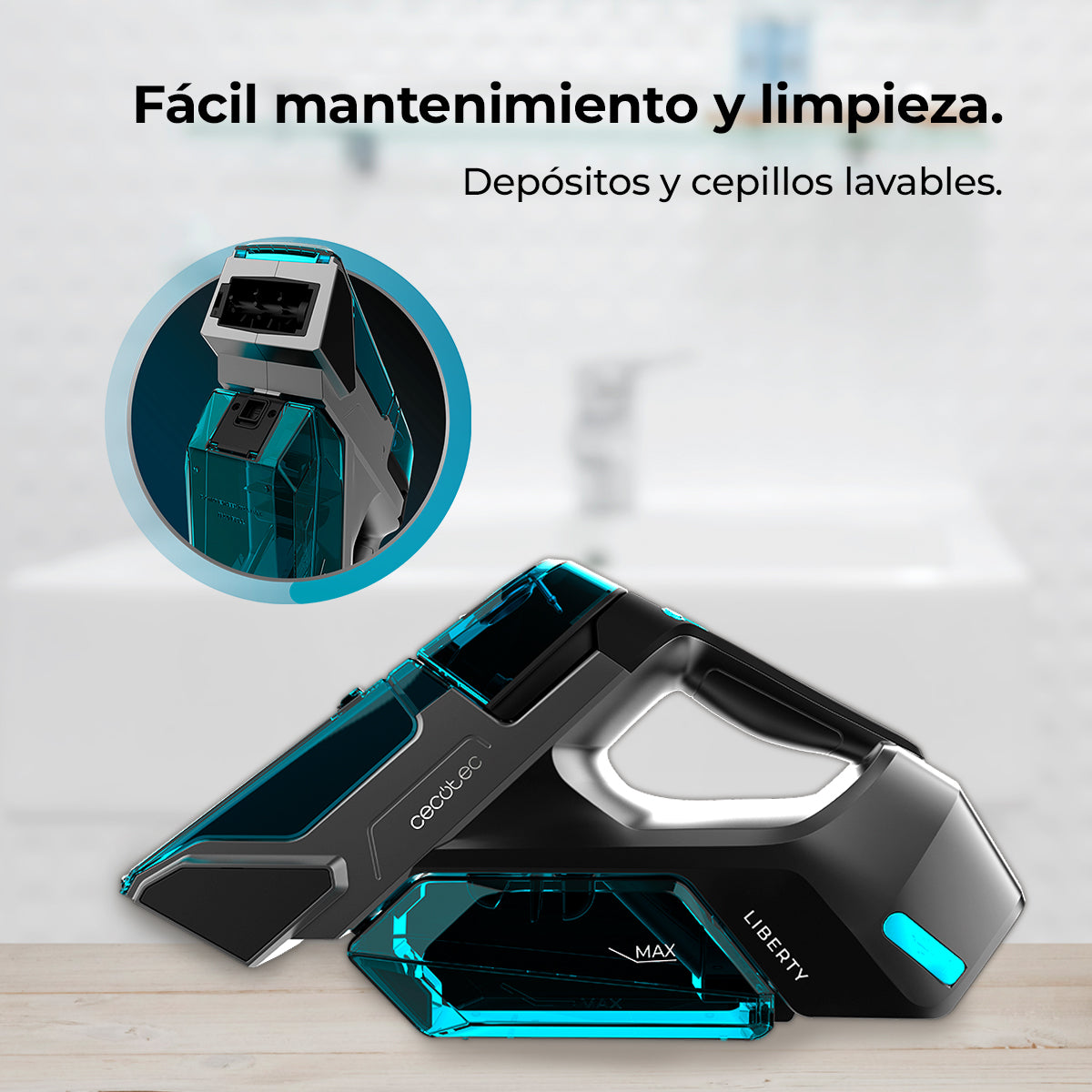 Cecotec Conga MotorHand 3 em 1 Aspirador de Mão para Estofos e Tapetes Pulveriza e Aspira 25 Minutos Azul