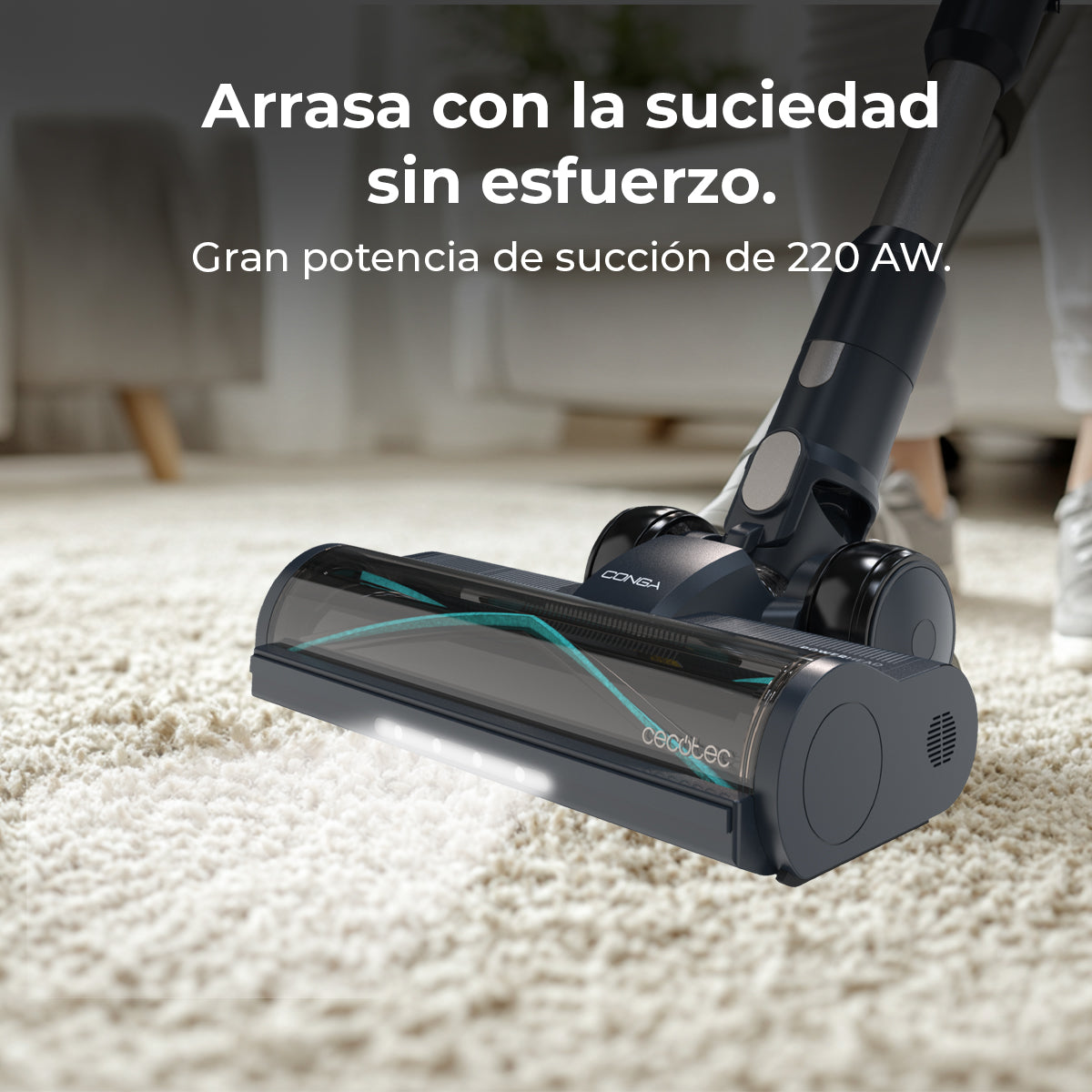 Cecotec Conga Rockstar 5500 Hurricane Pet Flex Aspiradora 220 AW con Autovaciado y Filtro Higiénico