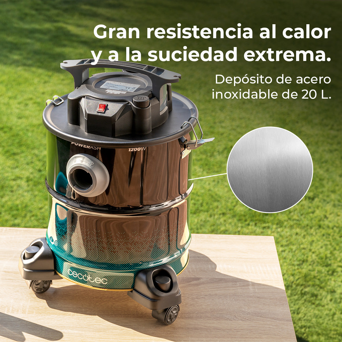 Cecotec Conga Ash 5000 Free Aspirapolvere per Cenere 1200 W 18 kPa Aspirazione Estrema per Cenere e Residui