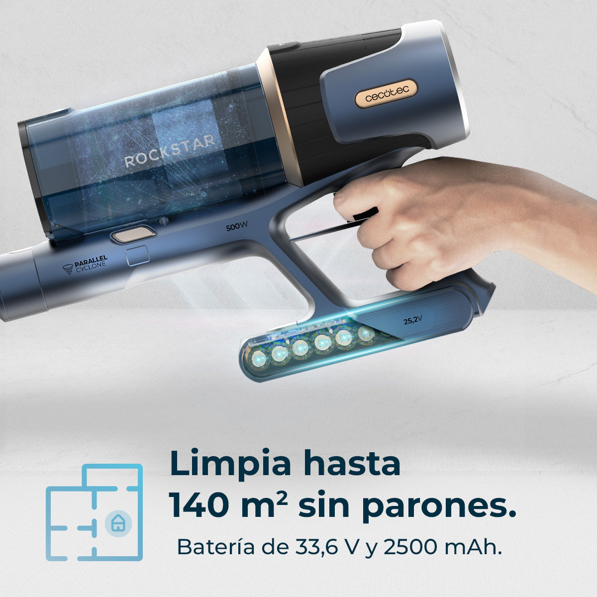 Cecotec Conga Rockstar RS70 Pet Flex Aspirador 500 W 150 AW Com Acessórios Pro Para Animais