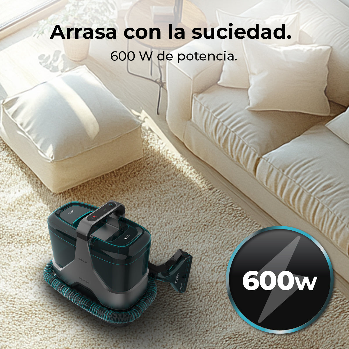 Cecotec Conga 6000 Carpet et Spot Clean XXL Advance Nettoyeur de Tapisseries 3 en 1 600 W