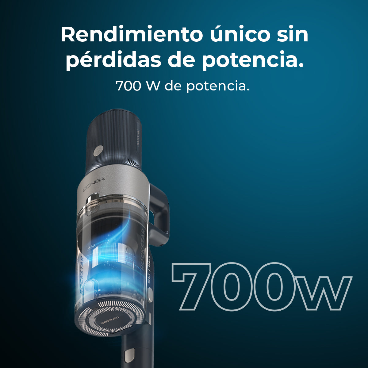 Cecotec Conga Rockstar 5500 Hurricane Station Flex Aspirazione di 220 AW Base Autovuoto Igienica