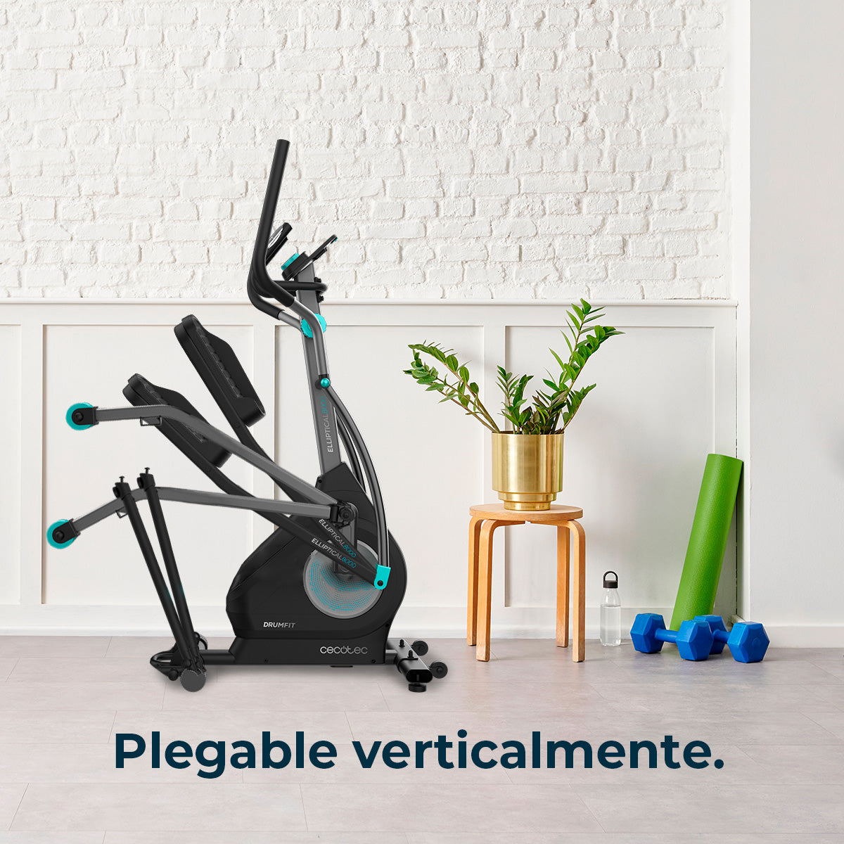 Cecotec Drumfit Elliptical 8000 Motor Pro Con Volante de Inercia 8 kg Resistencia Ajustable Kinomap