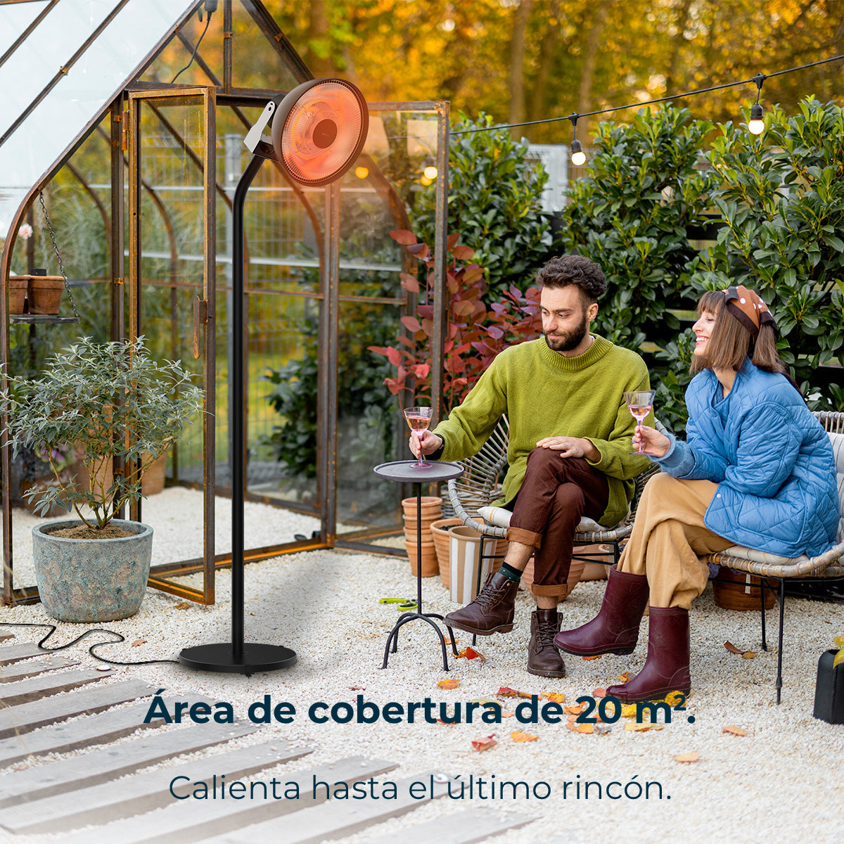 Cecotec Riscaldatore Esterno ReadyWarm 2100W Infrarosso a Carbone IP24 Resistenza Istantanea