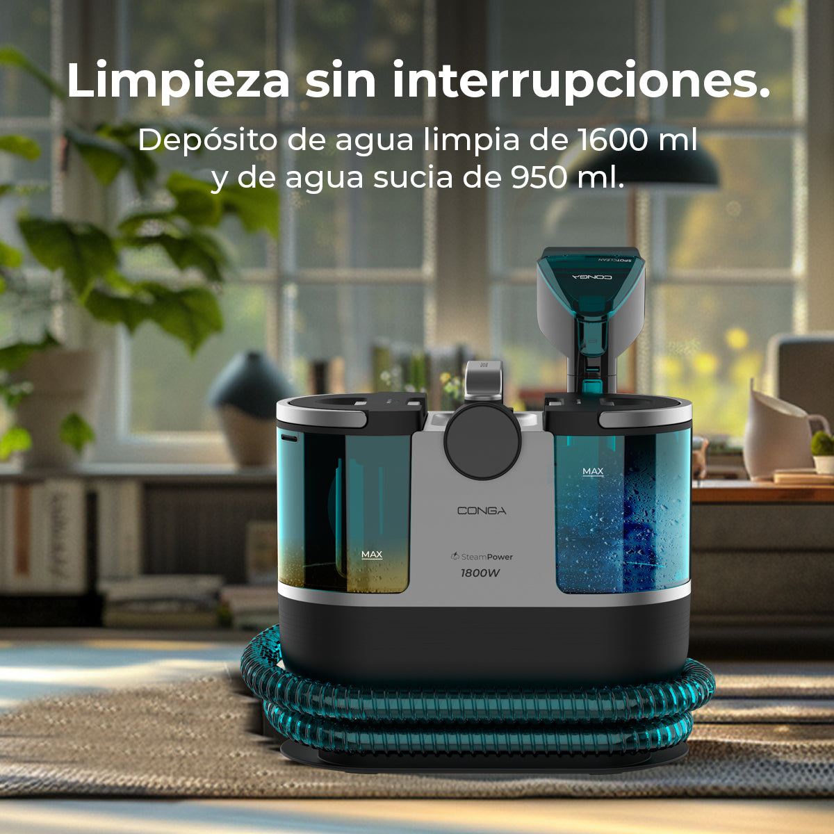 Cecotec Conga 7000 Carpet Spot Clean Steam Max Pulitore Tappezzeria 3 in 1 con Vapore Riscaldato Rapido