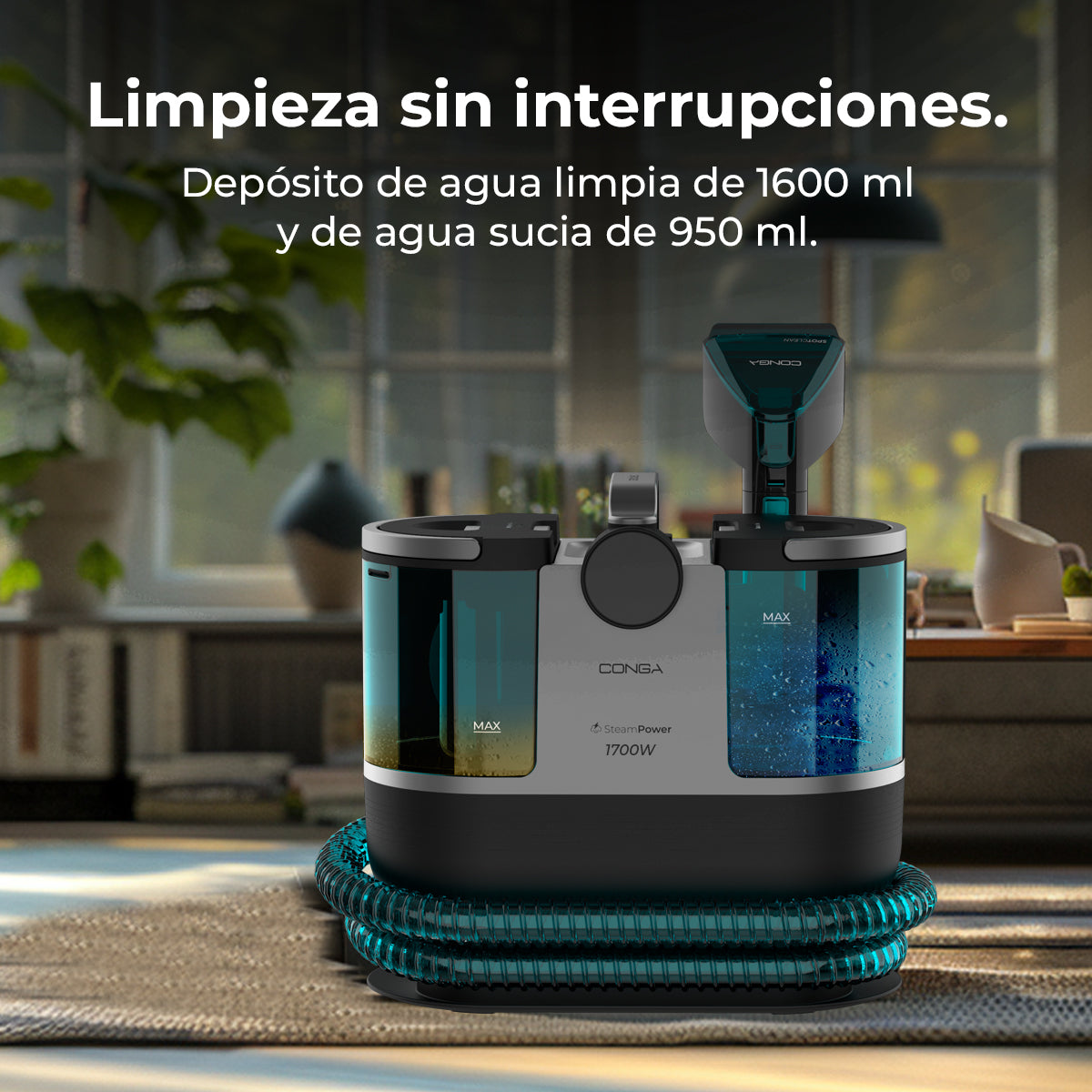 Cecotec Conga 7000 Carpet Y Spot Clean Vapor XXL Limpieza De Tapicerías 3 En 1 Alta Potencia