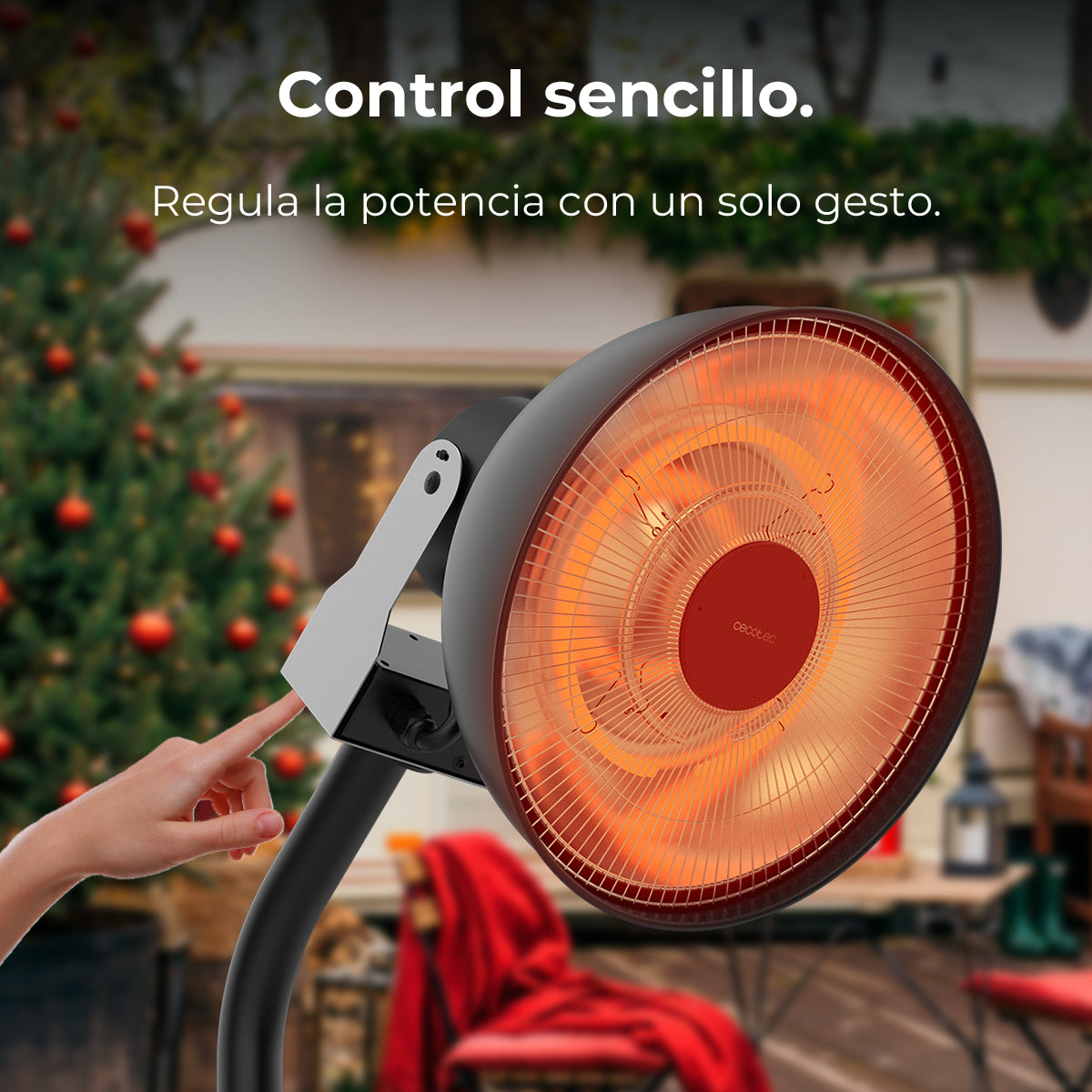 Cecotec Riscaldatore Esterno ReadyWarm 2100W Infrarosso a Carbone IP24 Resistenza Istantanea