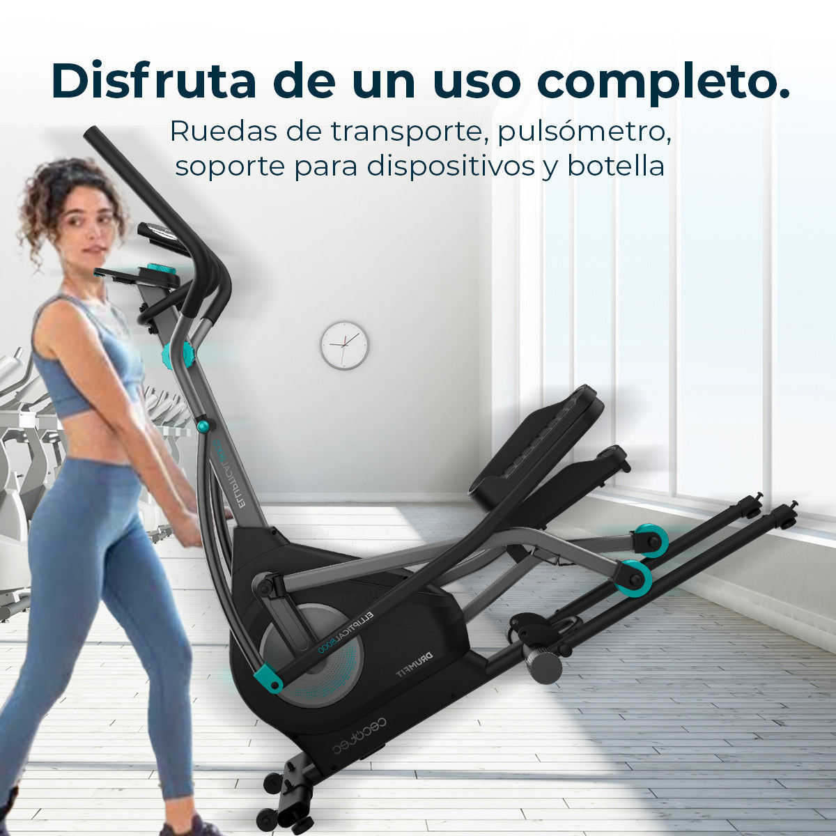 Cecotec Drumfit Elliptical 8000 Motor Pro Con Volante de Inercia 8 kg Resistencia Ajustable Kinomap