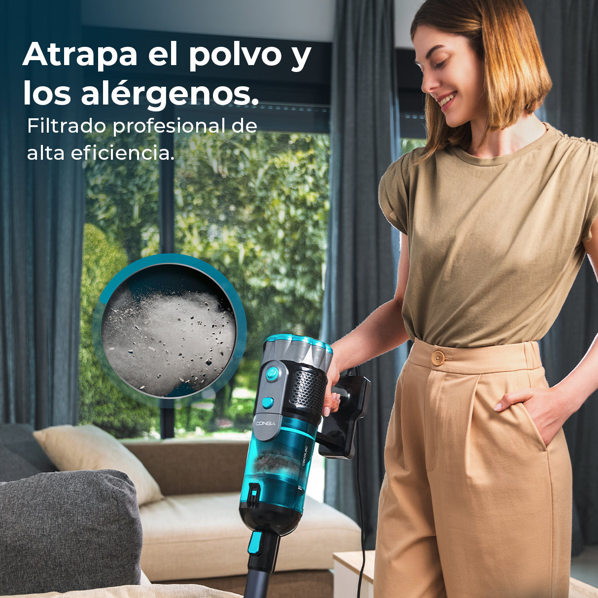 Cecotec Conga 700 PowerHead Aspirapolvere 615 W UltraPower Tecnologia di Aspirazione Potente