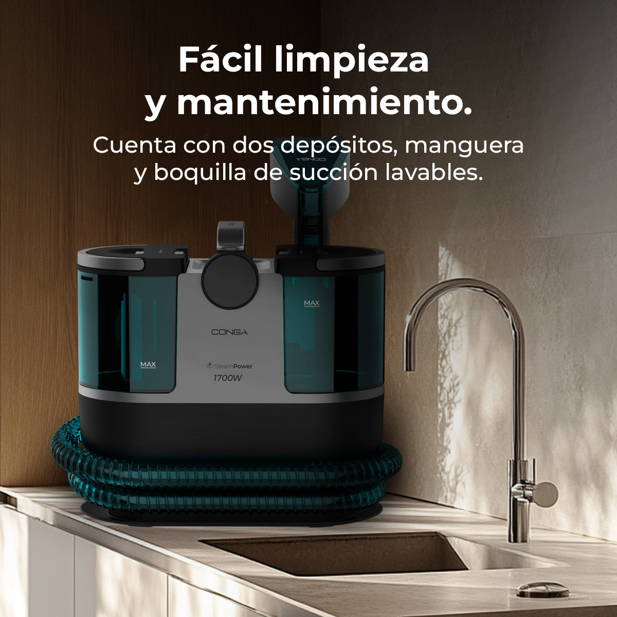 Cecotec Conga 7000 Carpet Y Spot Clean Vapor XXL Limpieza De Tapicerías 3 En 1 Alta Potencia