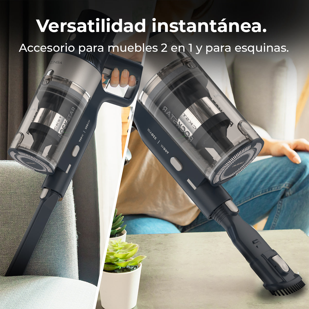 Cecotec Conga Rockstar 5500 Hurricane Station Flex Aspirazione di 220 AW Base Autovuoto Igienica
