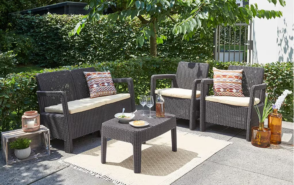 Keter - Ensemble d'extérieur 4 places Tarifa Lounge marron