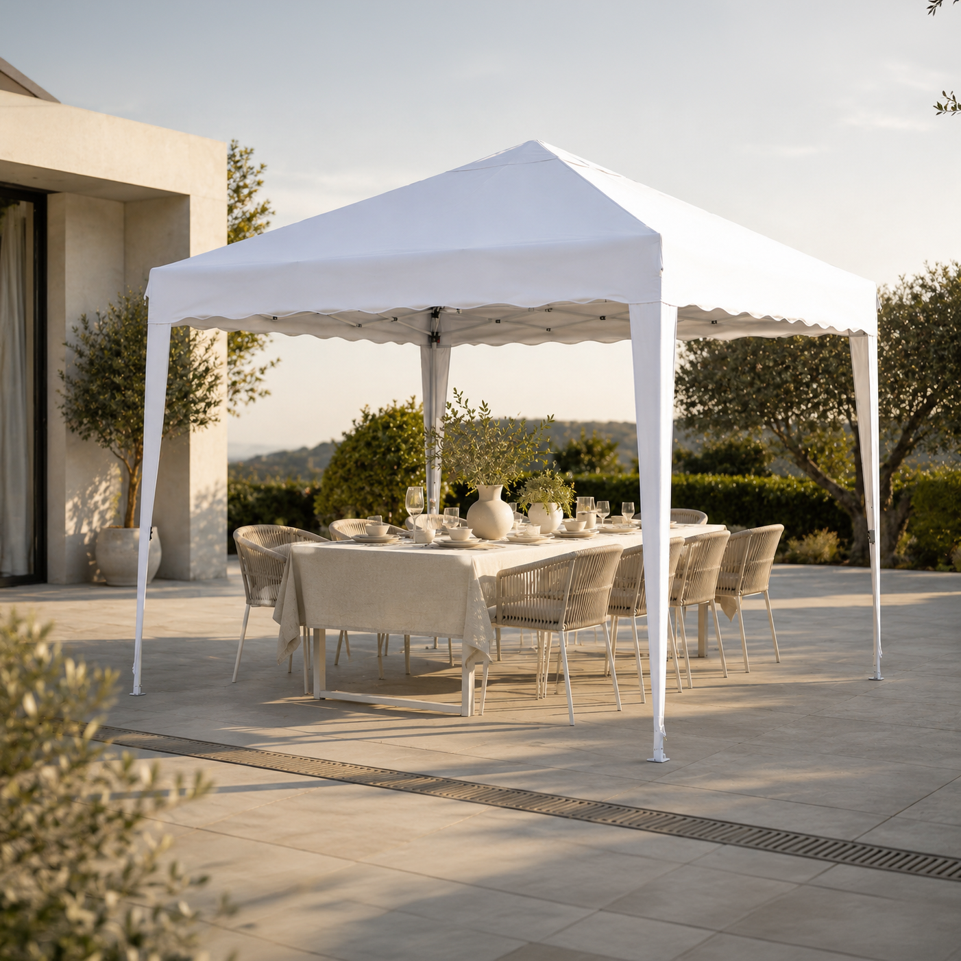 Klappzelt 3x3 m wasserdicht Pop-Up weiß – BricoandPool