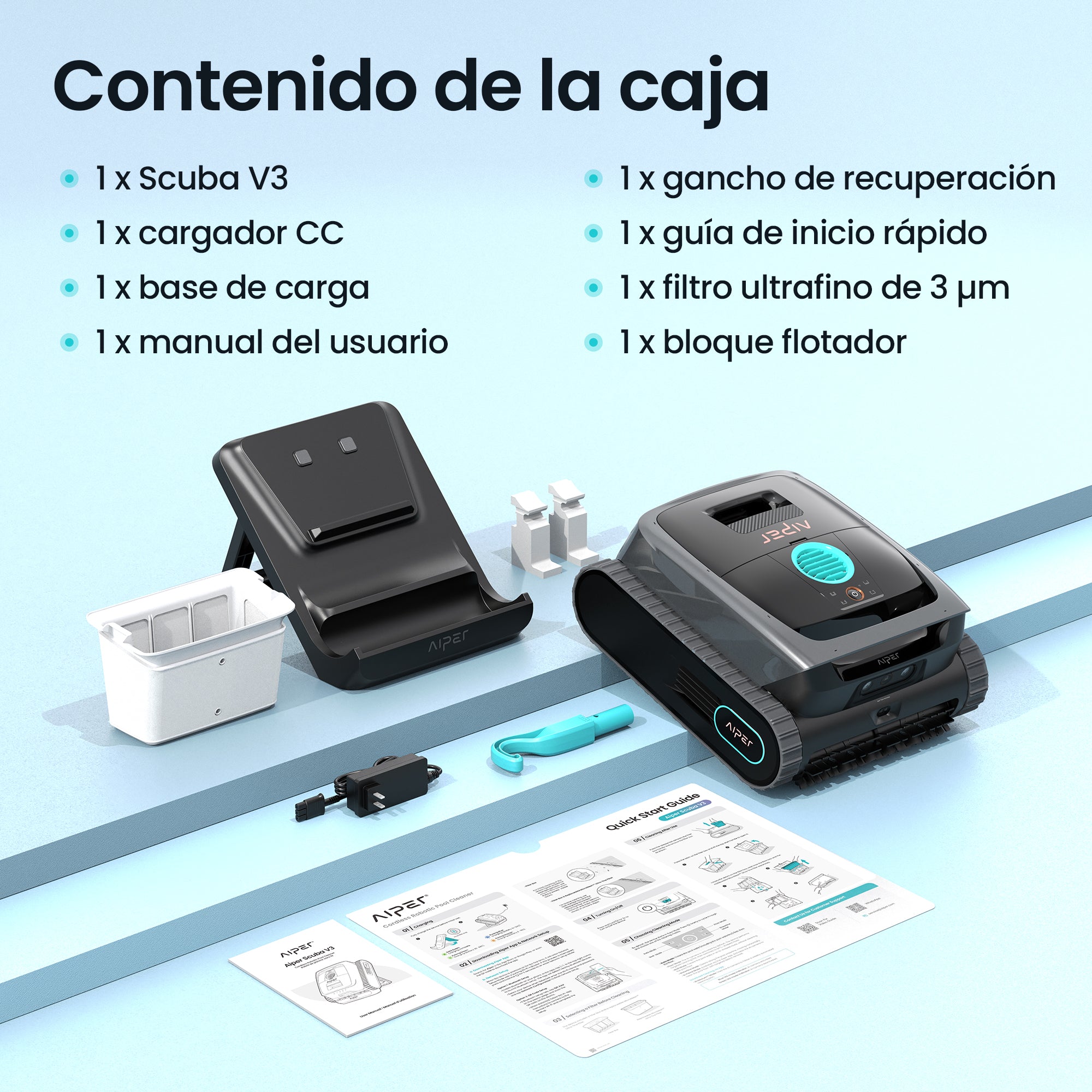 Aiper Scuba V3 Robô Aspirador de fundo de piscina a bateria sem fios