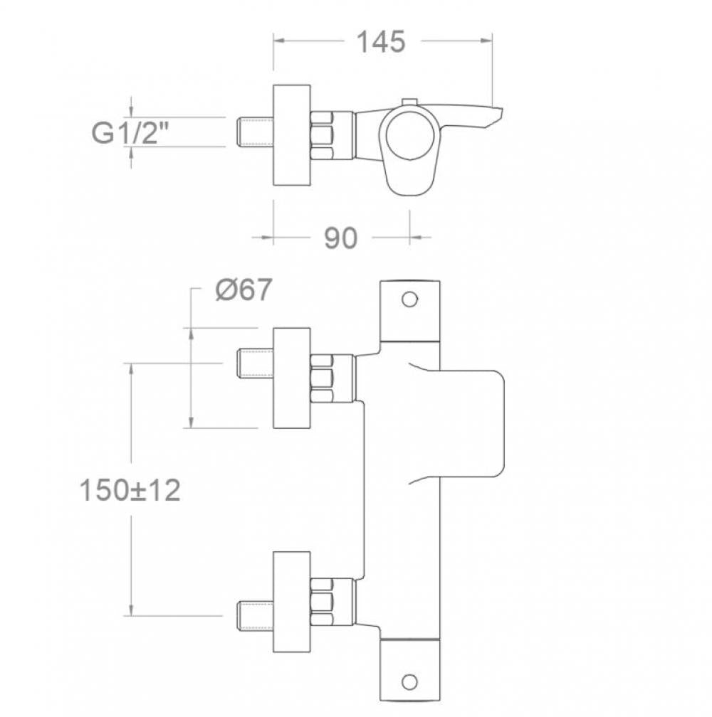 Ramon Soler - Alexia, Bath ThermoStat-Ducha Waterfall Outpall, Chrome