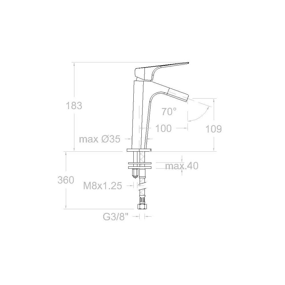 Ramon Soler - Grifo de lavabo monomando Urban Chic cromo