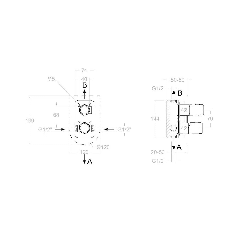 Ramon Soler - Tzar 2-Wege-Einhebelmischer für Badewanne und Dusche mit gebürsteter Goldmetallplatte