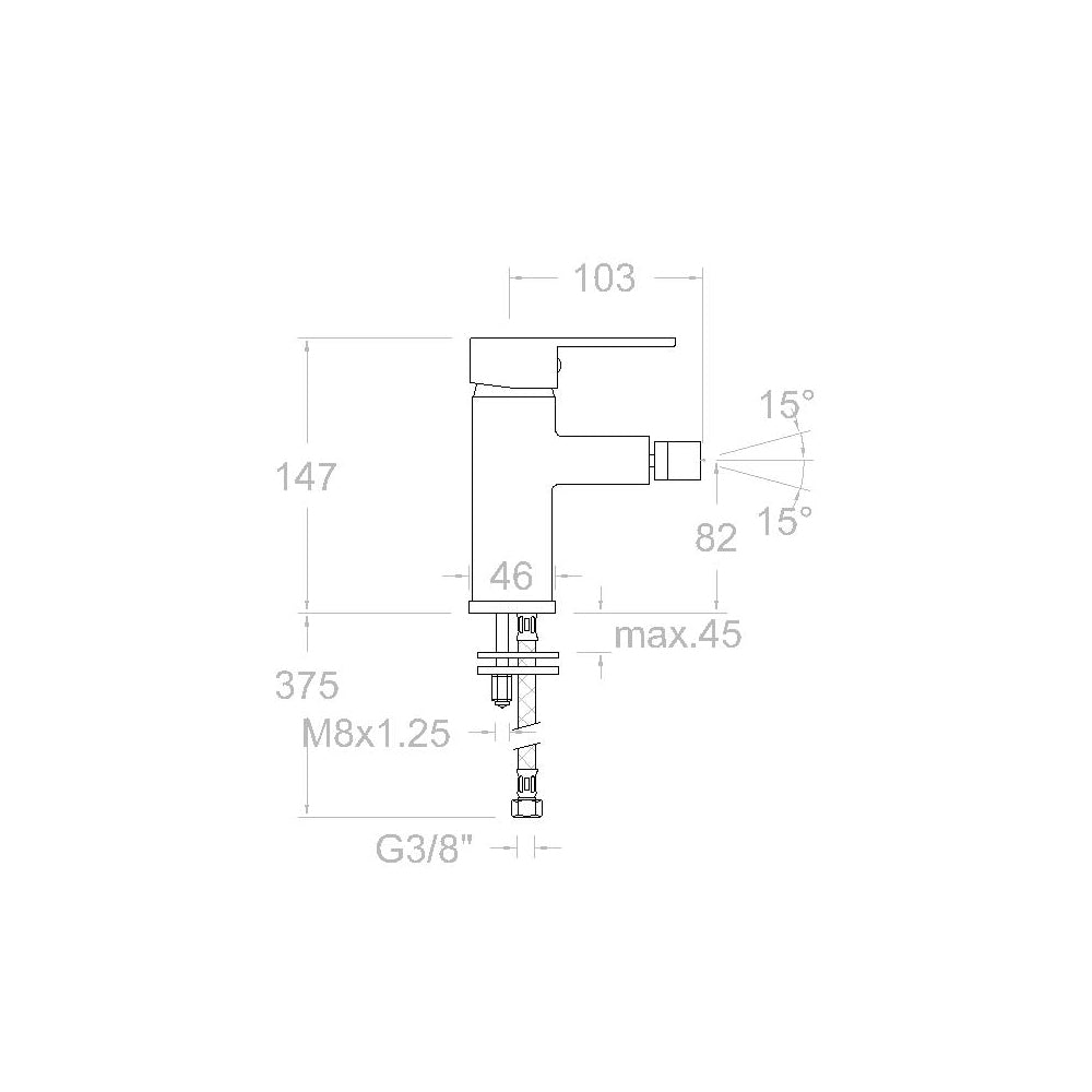 Ramon Soler - Grifo de bidé monomando Drako negro mate