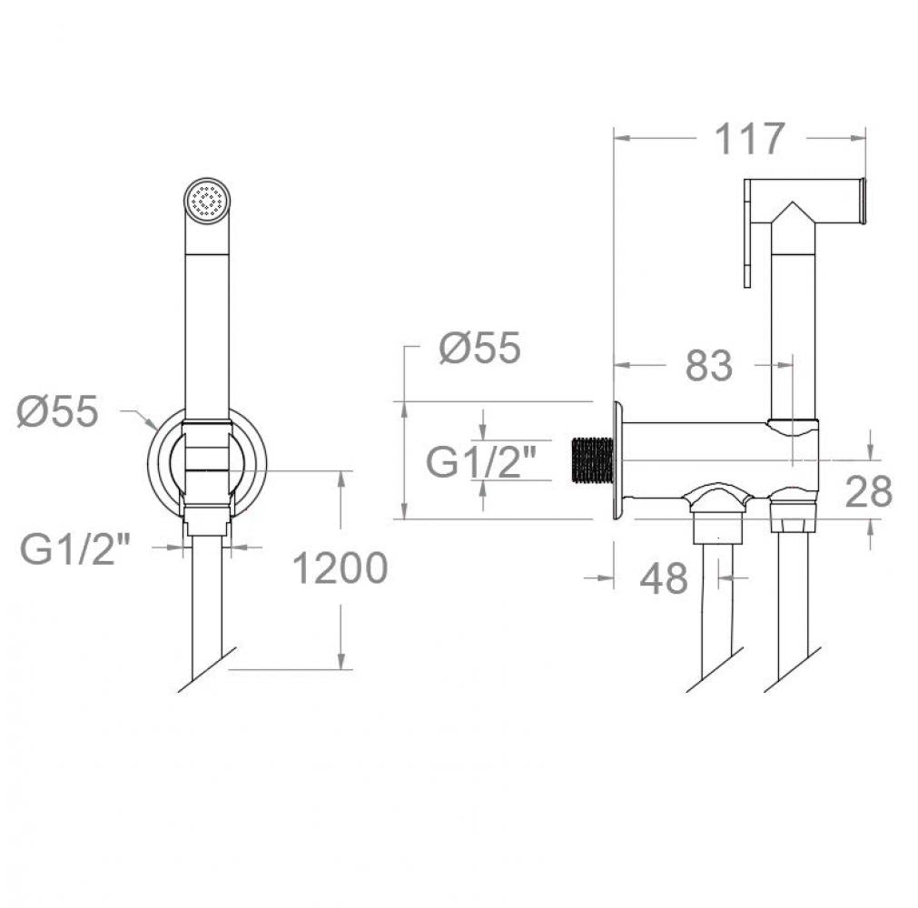 Ramon Soler - Set doccia Magnet WC monoacqua nero opaco