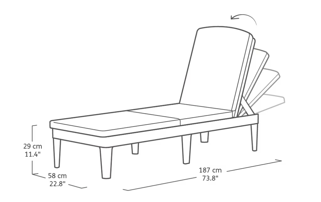 Keter - Tumbona de exterior Jaipur grafito