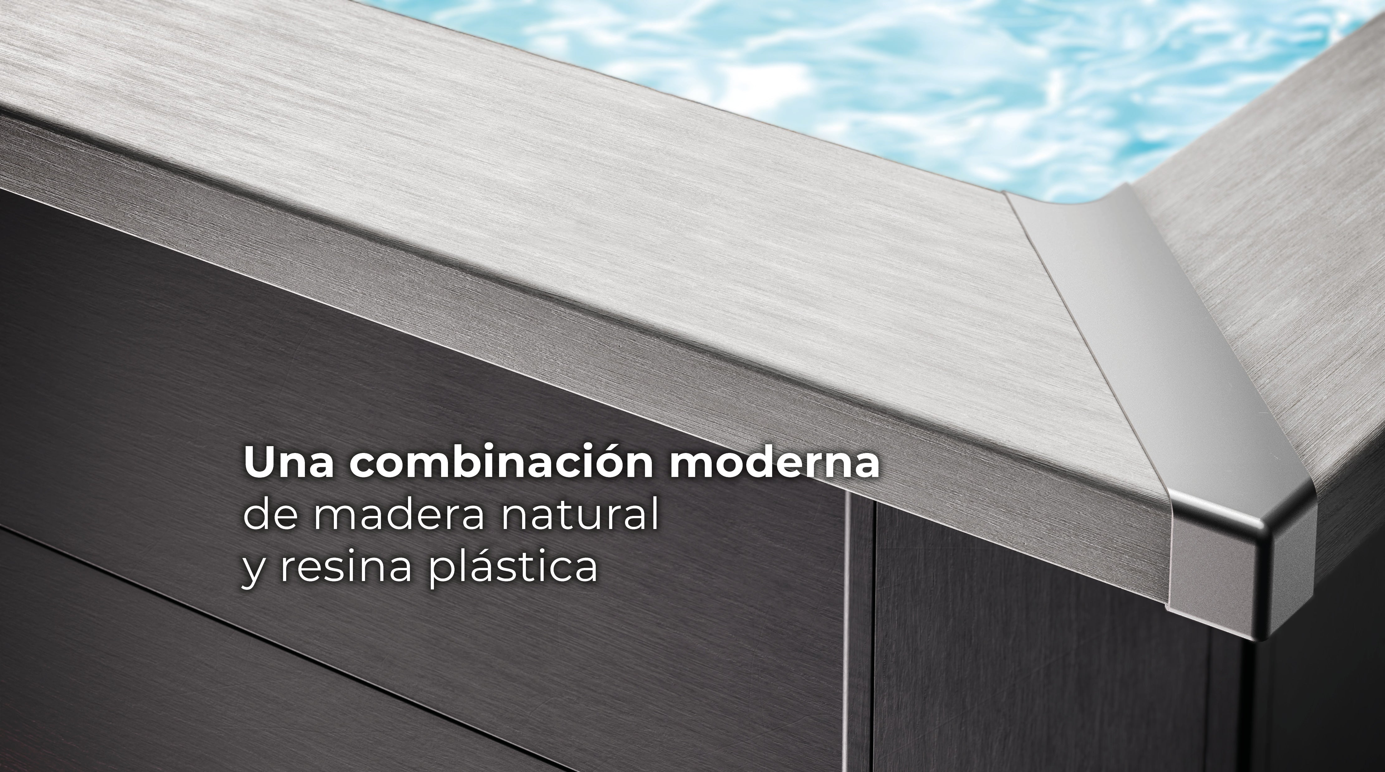 Piscina elevada de compósito Gre retangular KPCOR60LT com iluminação LED (606 × 326 × 124 cm)