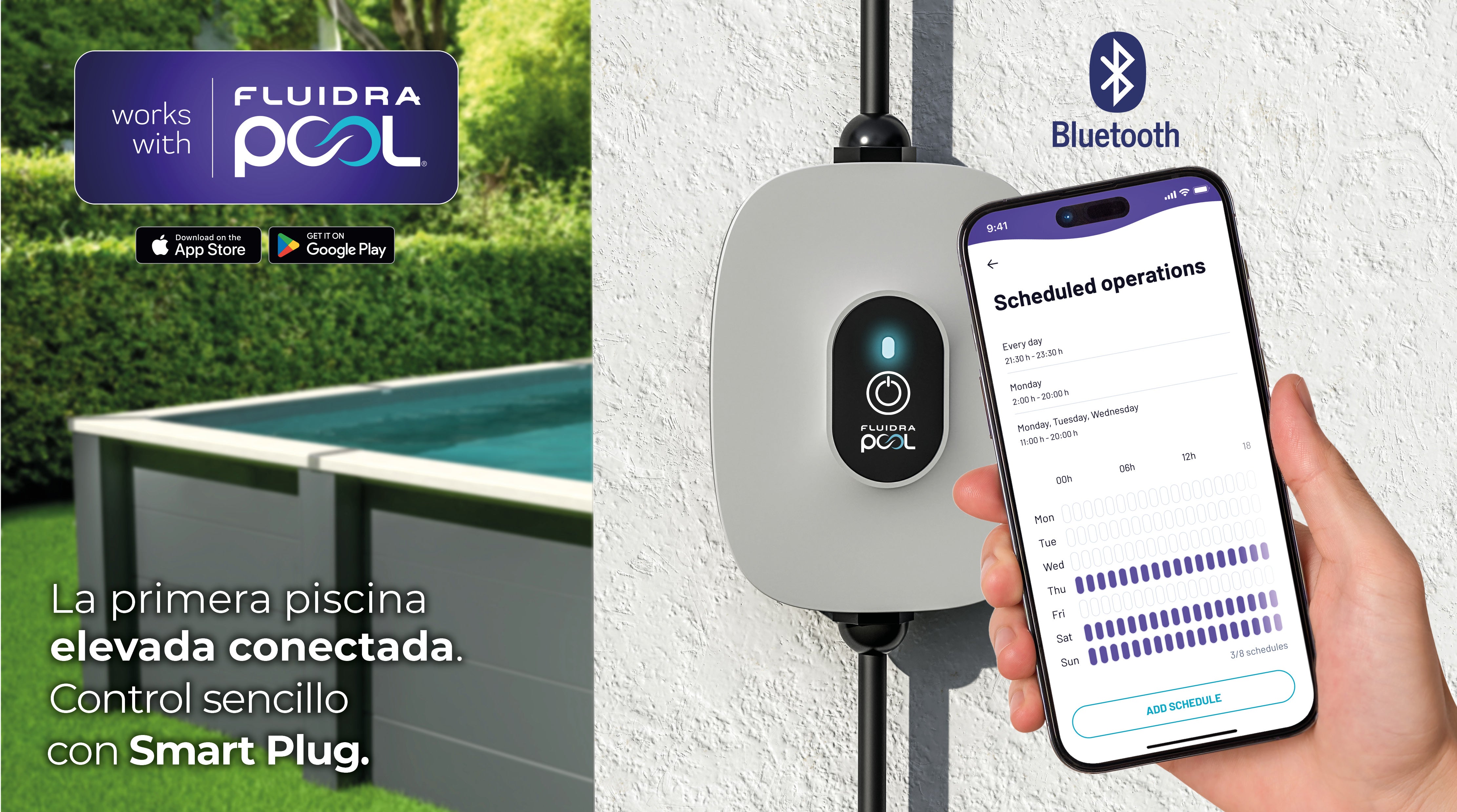 Piscina elevada de compósito Gre retangular KPCOR60LT com iluminação LED (606 × 326 × 124 cm)