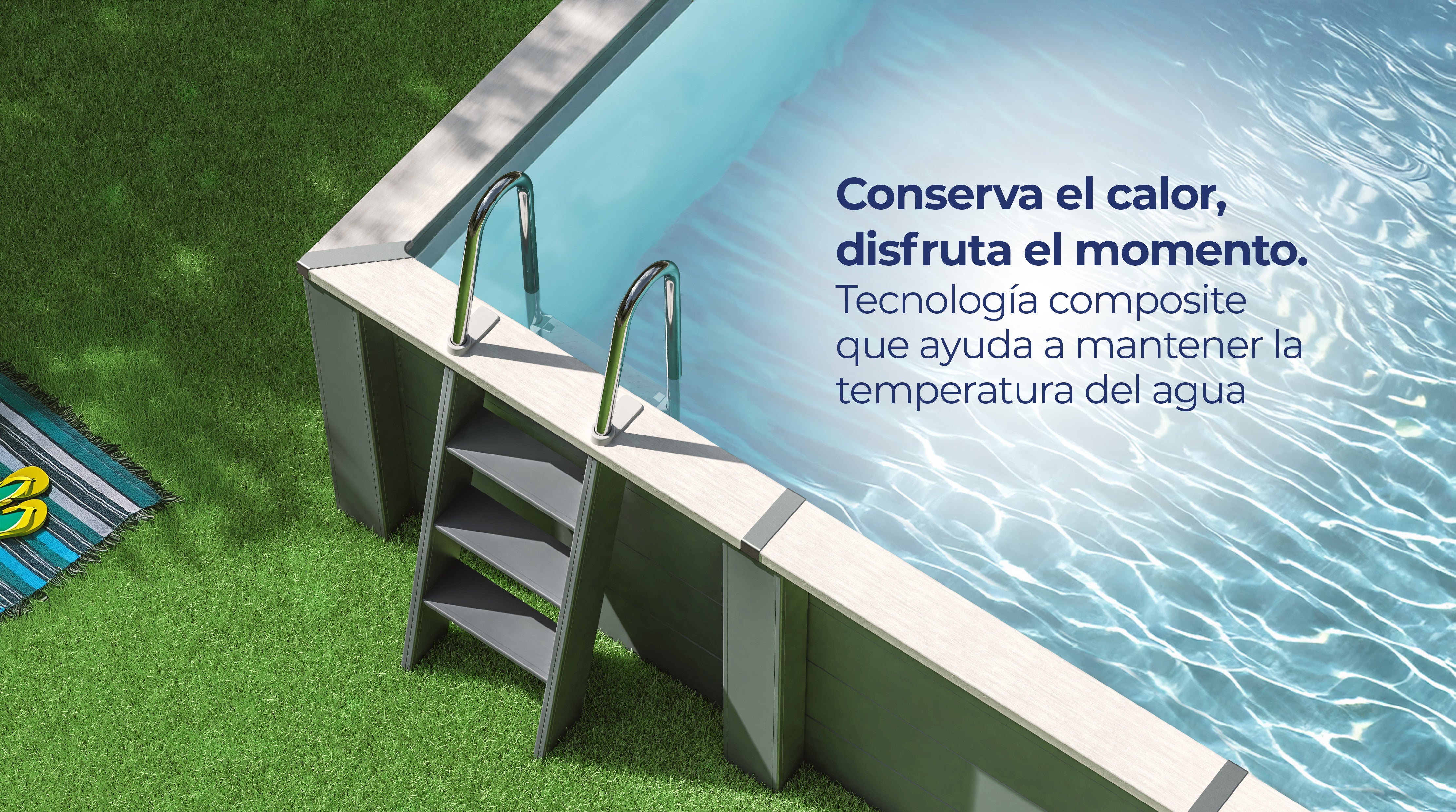 Gre Verhoogd Rechthoekig Composietzwembad KPCOR60T – BricoandPool