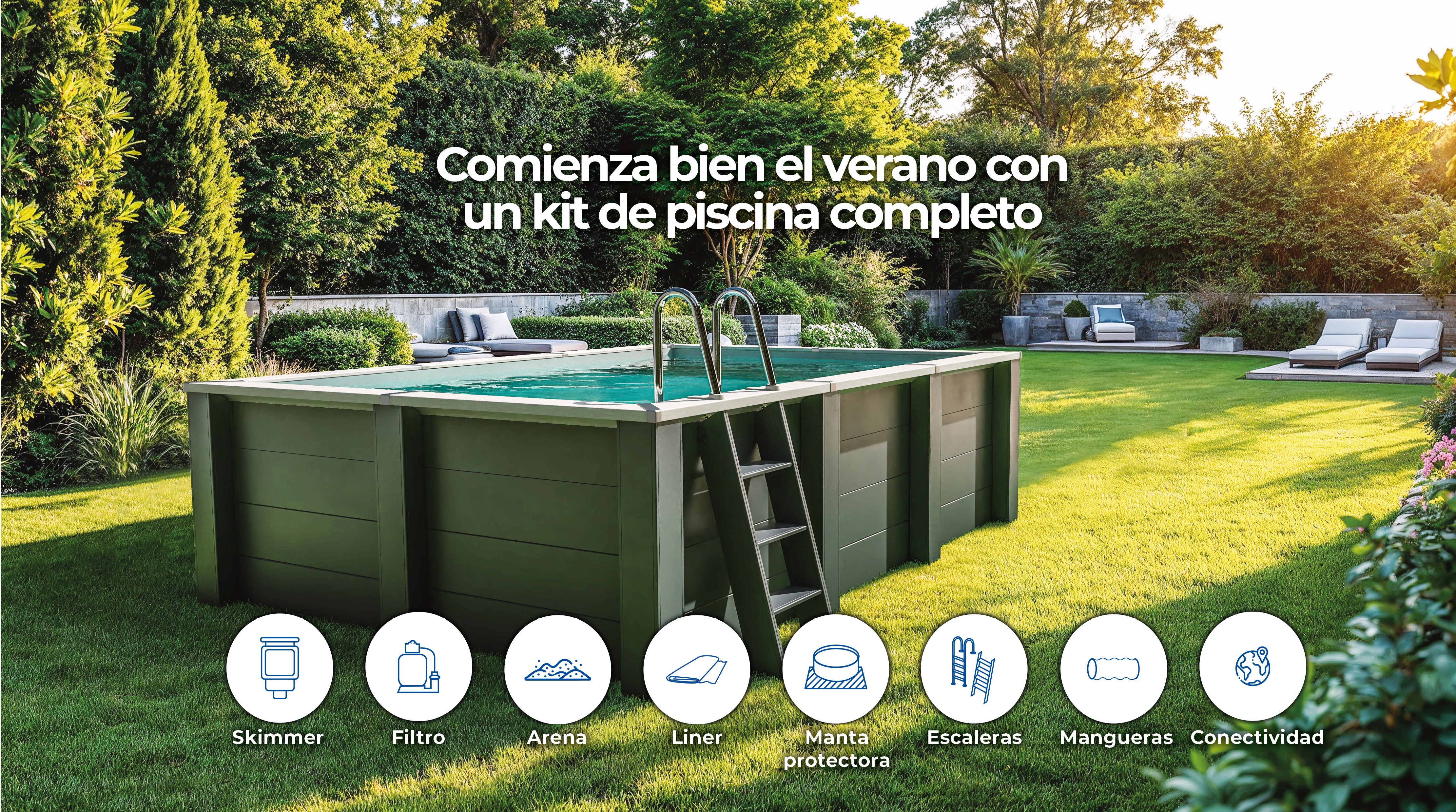 Gre Verhoogd Rechthoekig Composietzwembad KPCOR60T – BricoandPool