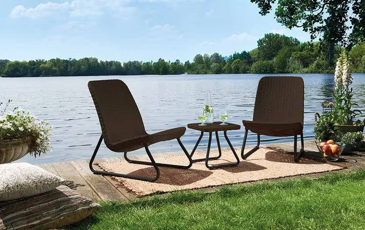 Keter - Conjunto de exterior 2 plazas Rio marrón