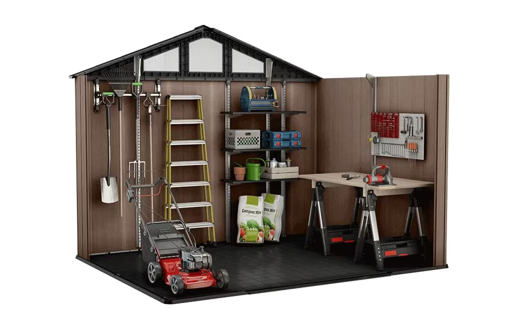 Keter - Caseta de exterior Stronghold 10x8 marrón