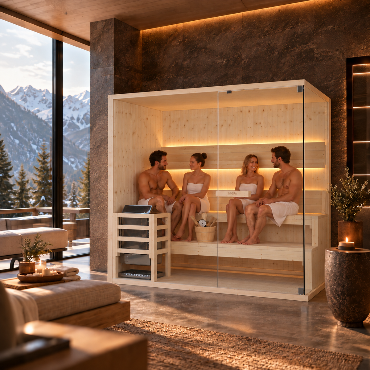 Sauna finlandese da interno per 4-5 persone