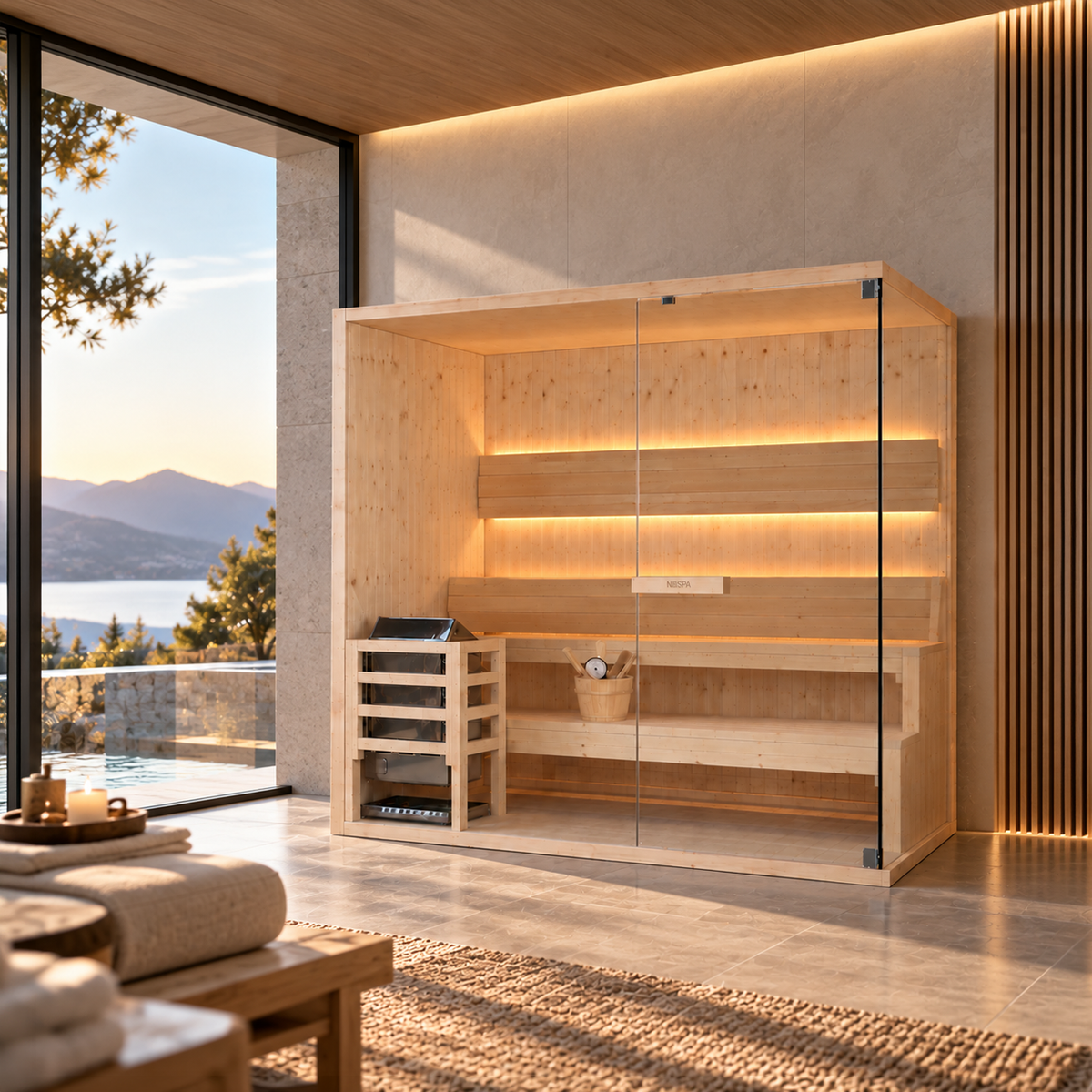 Sauna finlandese da interno per 4-5 persone