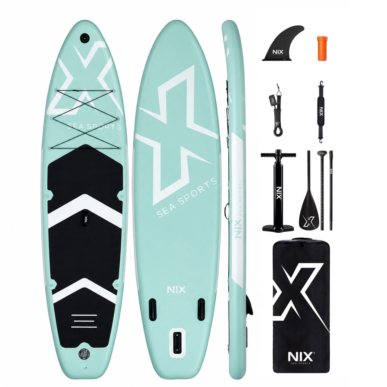Aufblasbares Paddle Surf Board 11" 335x84x15 cm 159 kg türkis mit Zubehör