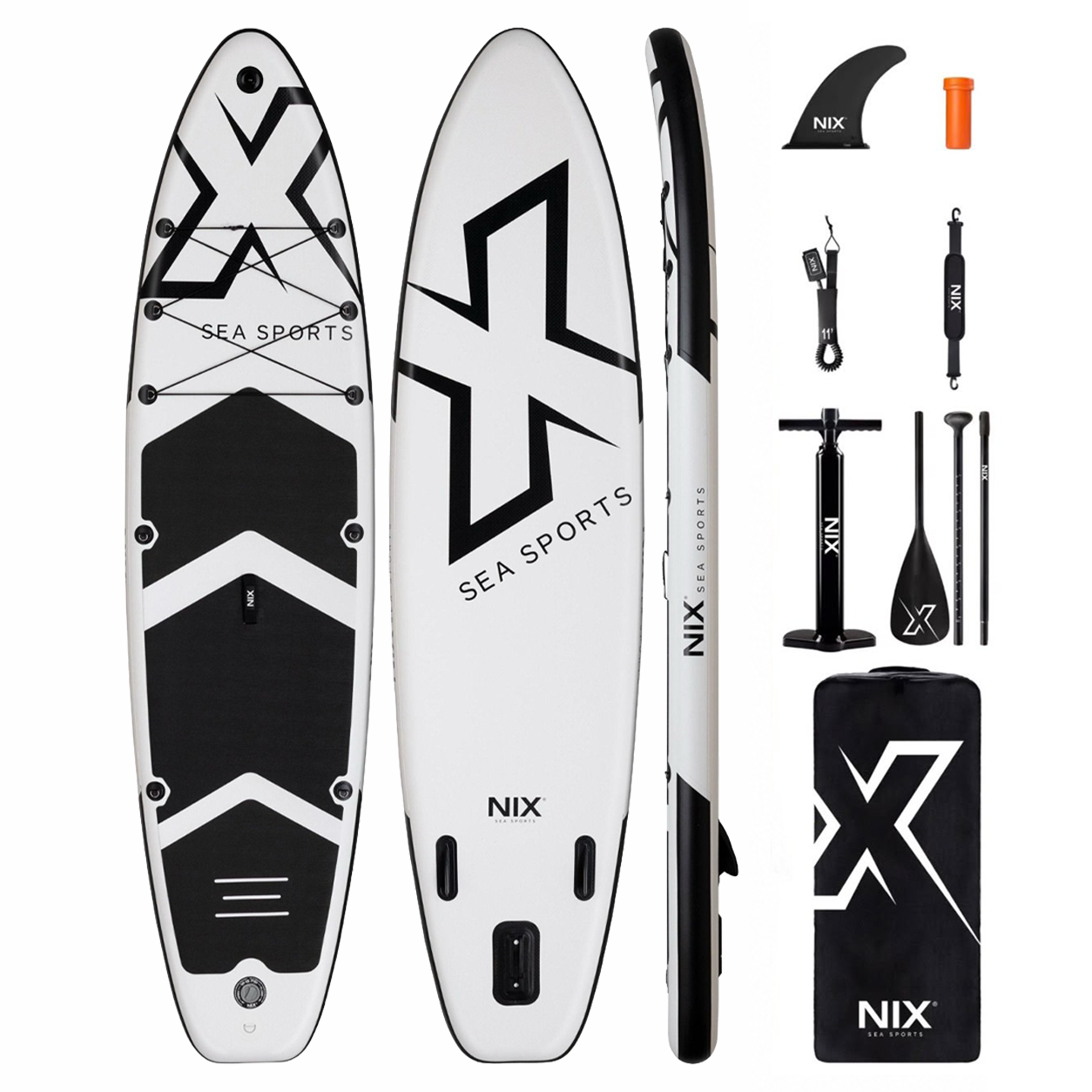 Aufblasbares Paddle Surf Board 11" 335x84x15 cm 159 kg weiß mit Zubehör