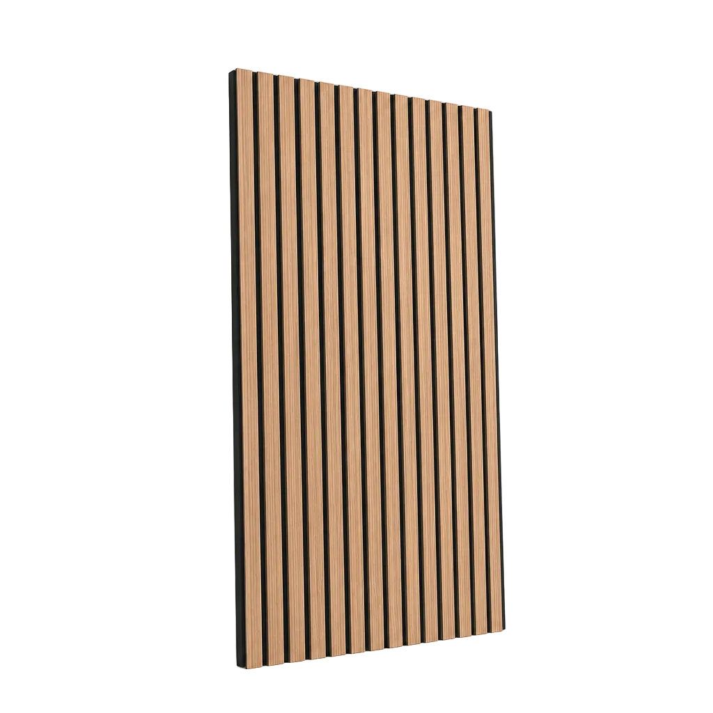 Panneau acoustique décoratif en lattes MDF effet bois avec feutre acoustique 120x60 cm pack de 4 unités
