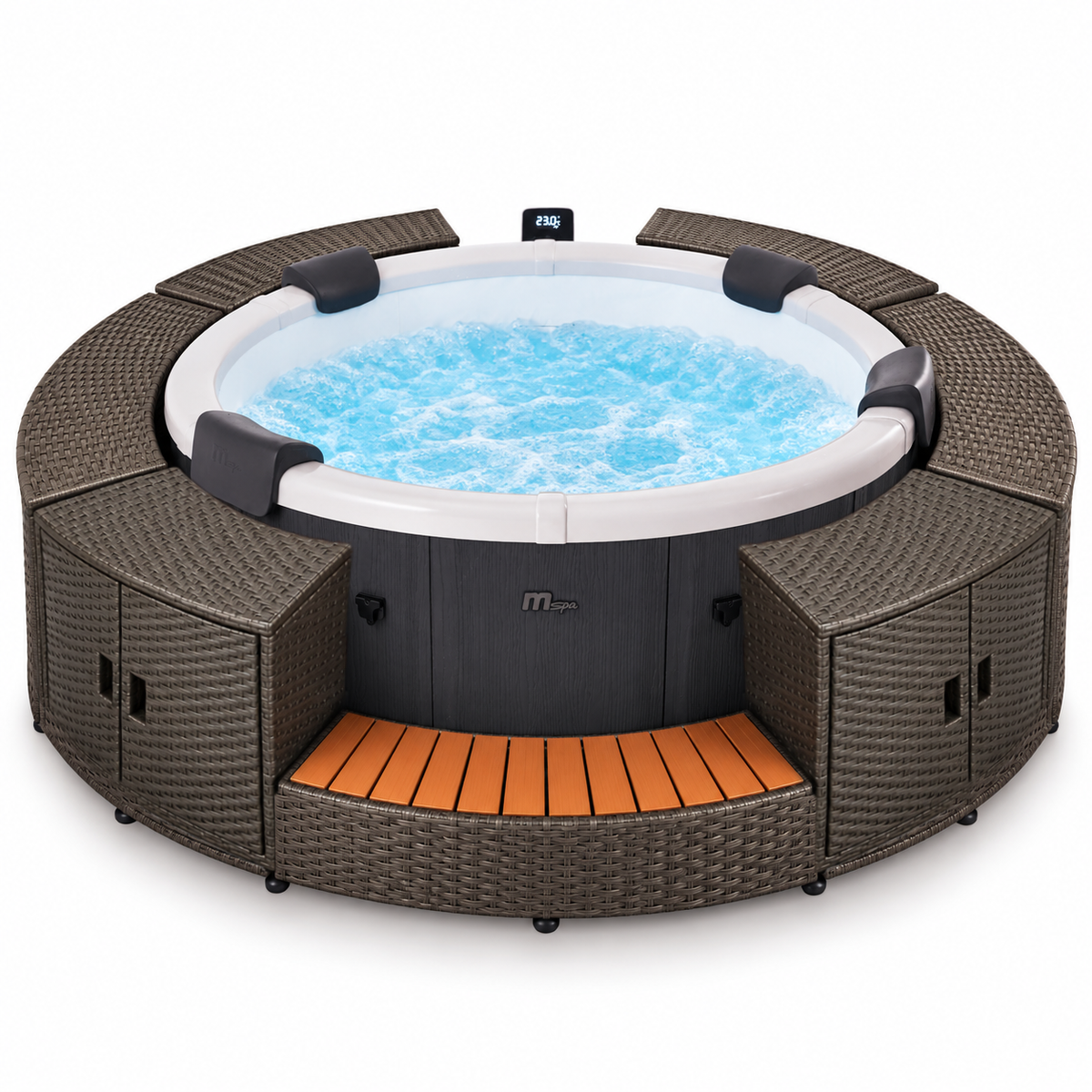 MSpa Denver opblaasbare jacuzzi voor 4-6 personen + rieten tuinset (rond)