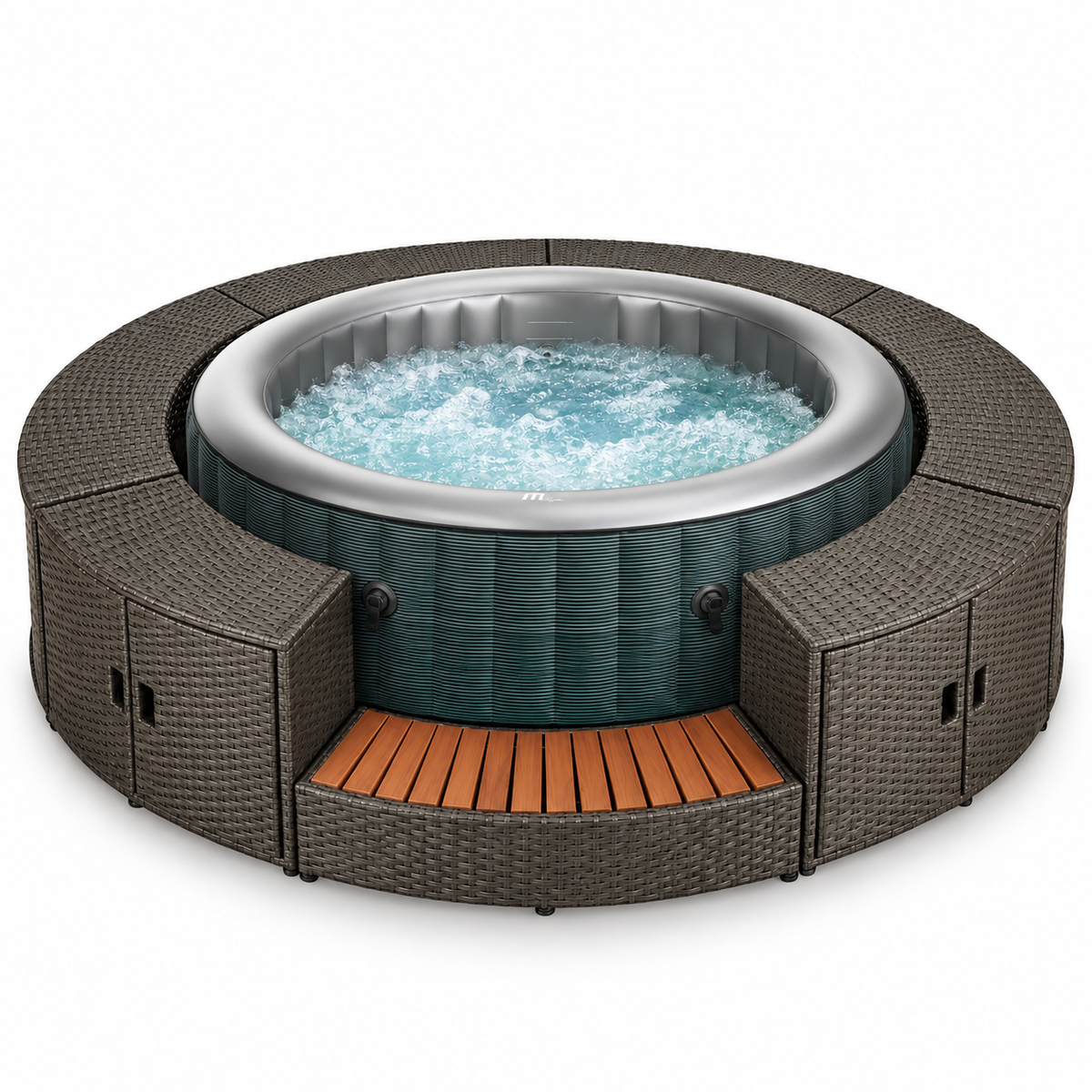 MSpa Starry opblaasbare jacuzzi voor 4-6 personen + rieten tuinset (rond)