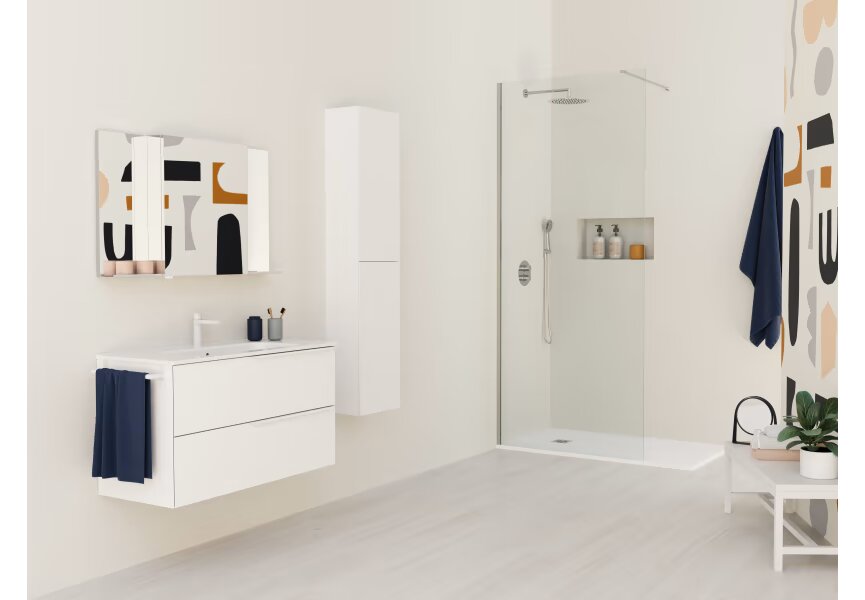 Ensemble de salle de bain Mio Royo 2 tiroirs suspendus, avec lavabo